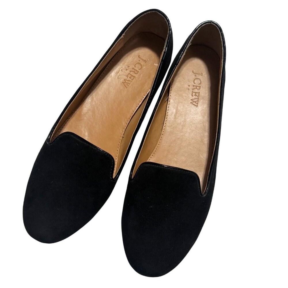 J.Crew Women’s Black Suede Smoking Slipper Flats Size 8.5 – Style E1279